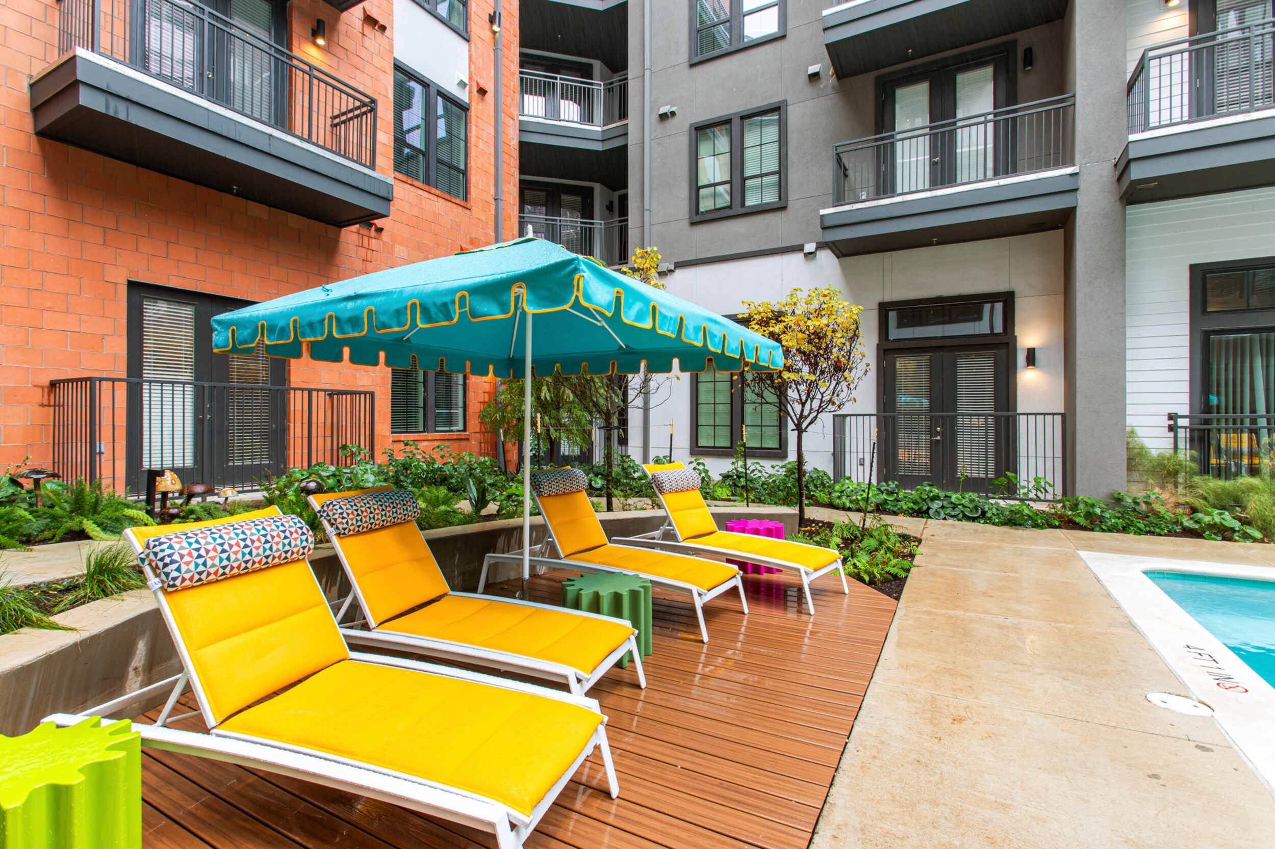 Bishop Momo South Austin Apartments Retro Pool Decor