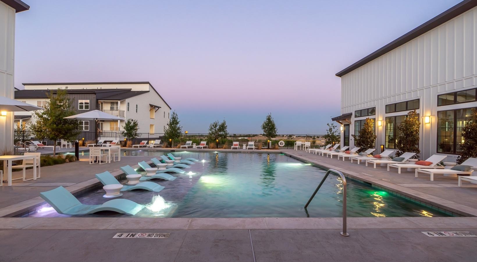 South Austin Apartment Resort Style Pool with Sunset View